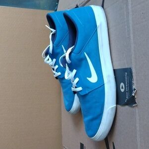 Blue Nike with fabric.